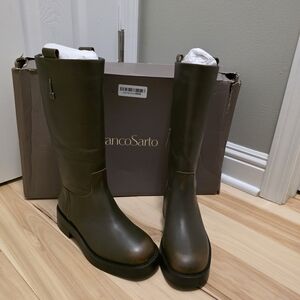 Franco Sarto Distressed Leather Brown Tall Boots